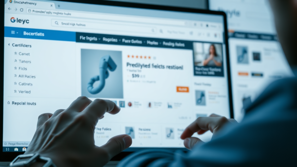 User browsing product page with visible star reviews and verified badges on a modern ecommerce website
