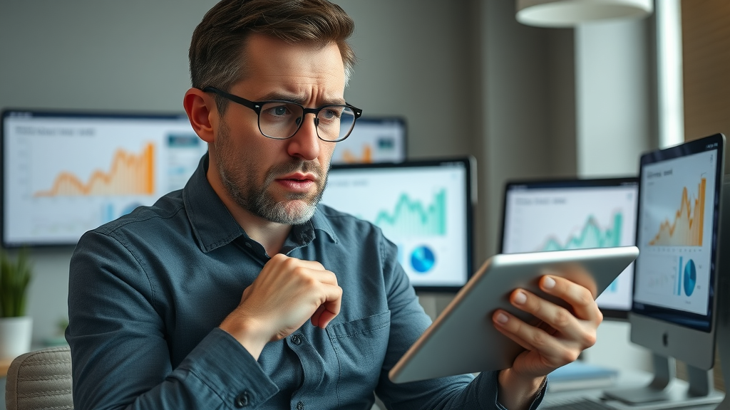marketing manager concerned over declining ad performance analyzed with online ad analytics