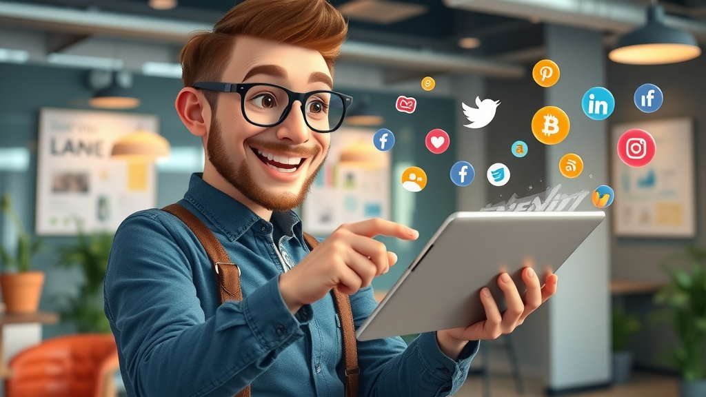 creative social media specialist designing interactive post for social media content marketing trends