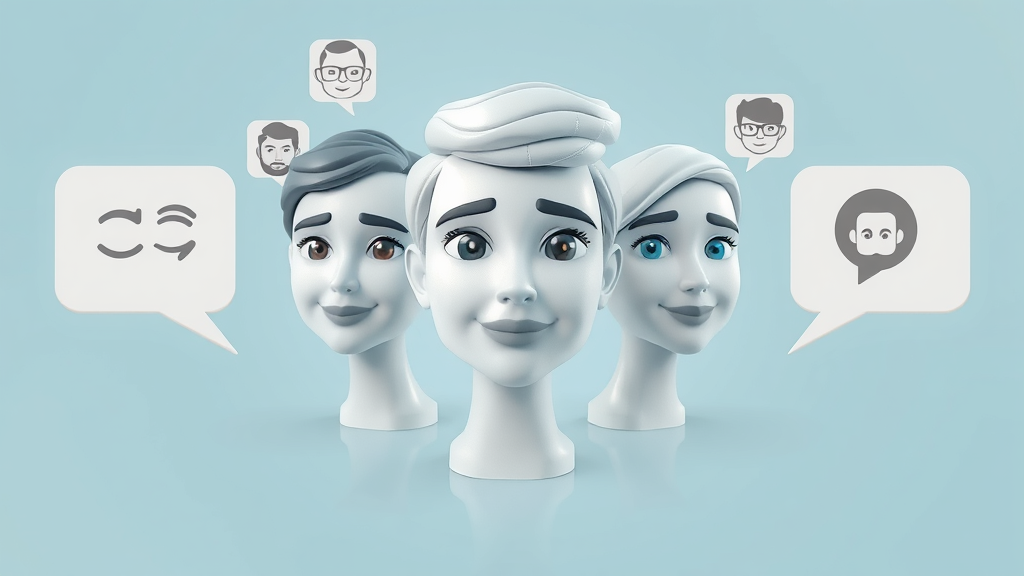 Brand persona and brand voice guidelines visualization with brand personality traits
