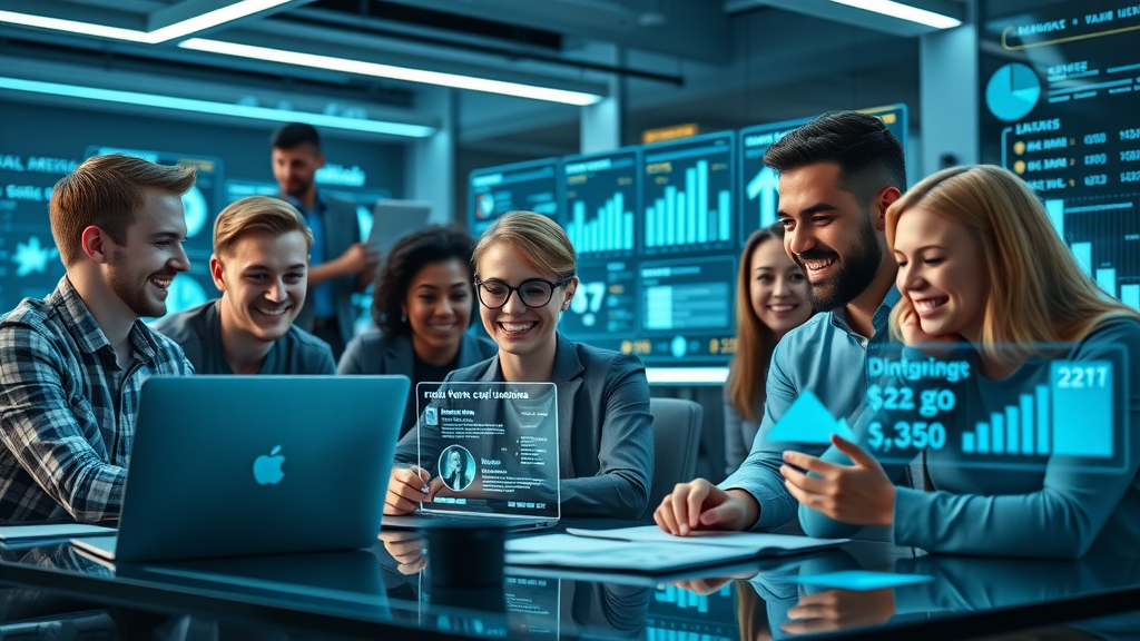 marketing team managing b2b linkedin campaigns for lead generation