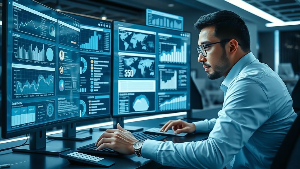 professional comparing multiple SEO tools and analytics dashboards for search engine optimization