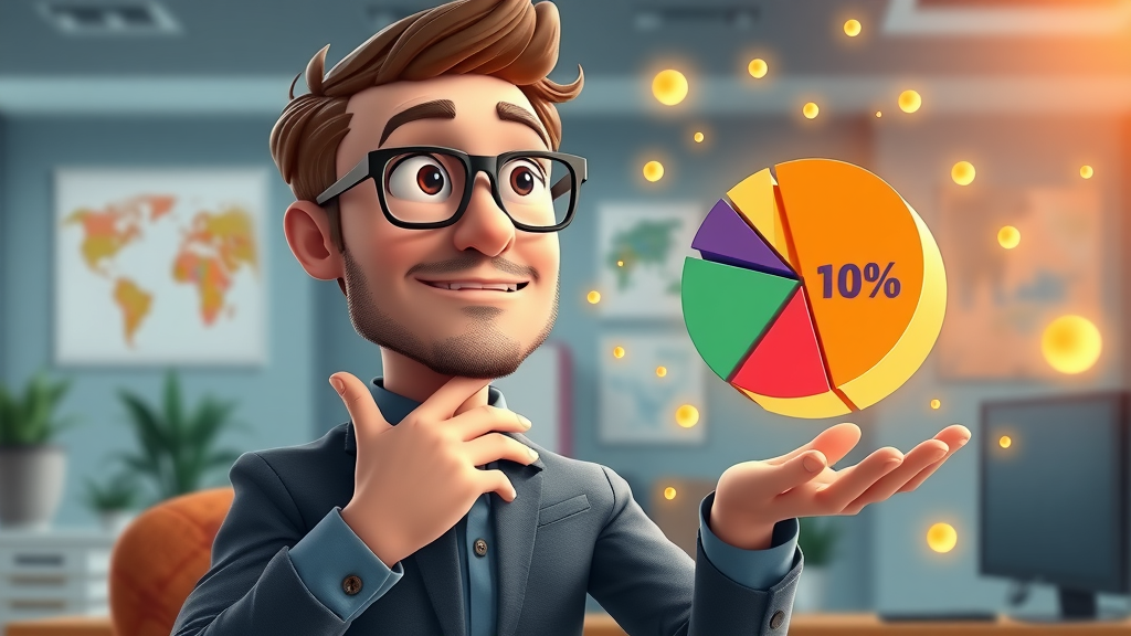 visionary content strategist balancing 70 20 10 rule pie charts content marketing strategy