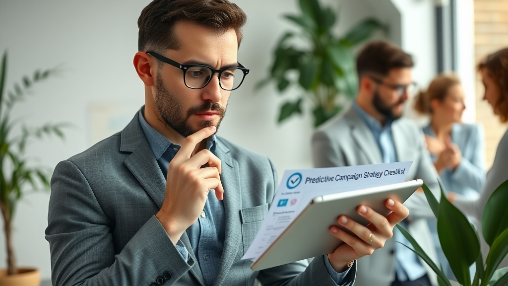 digital marketer planning predictive analytics marketing campaign with digital tools