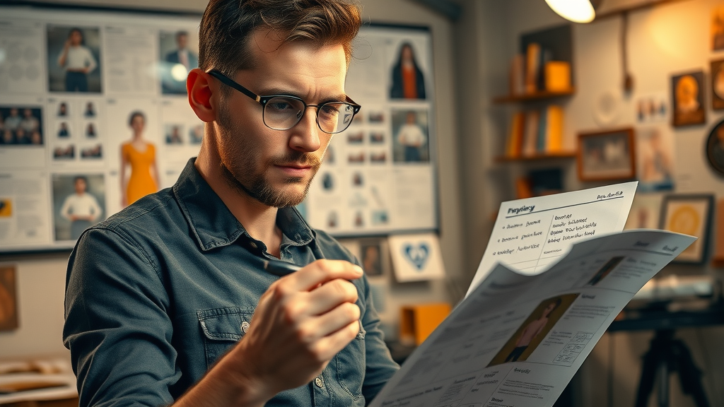Creative video producer sketching storyboards and script details in a bustling creative studio