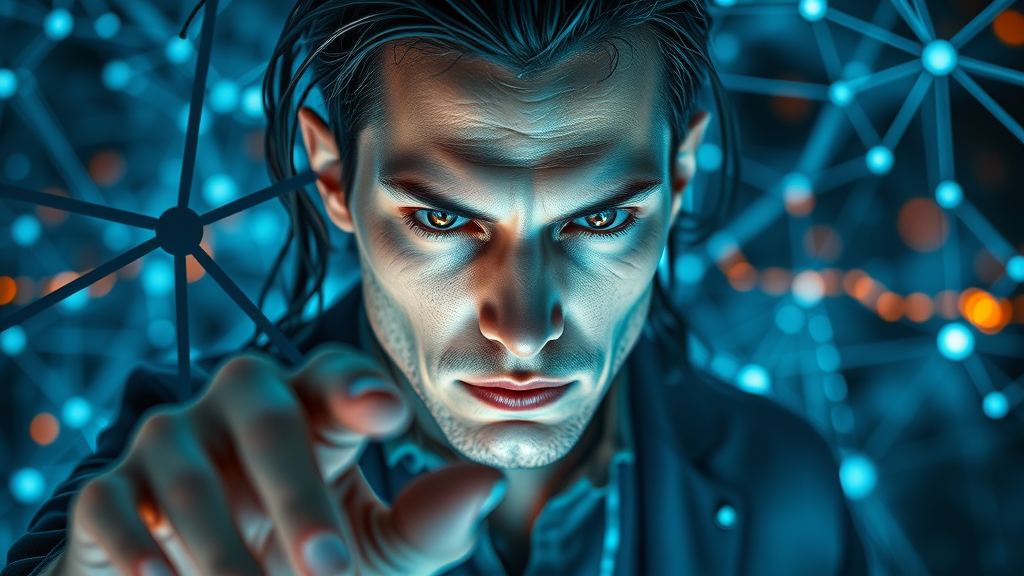 Futuristic neural network morphing into customer profiles and digital data streams