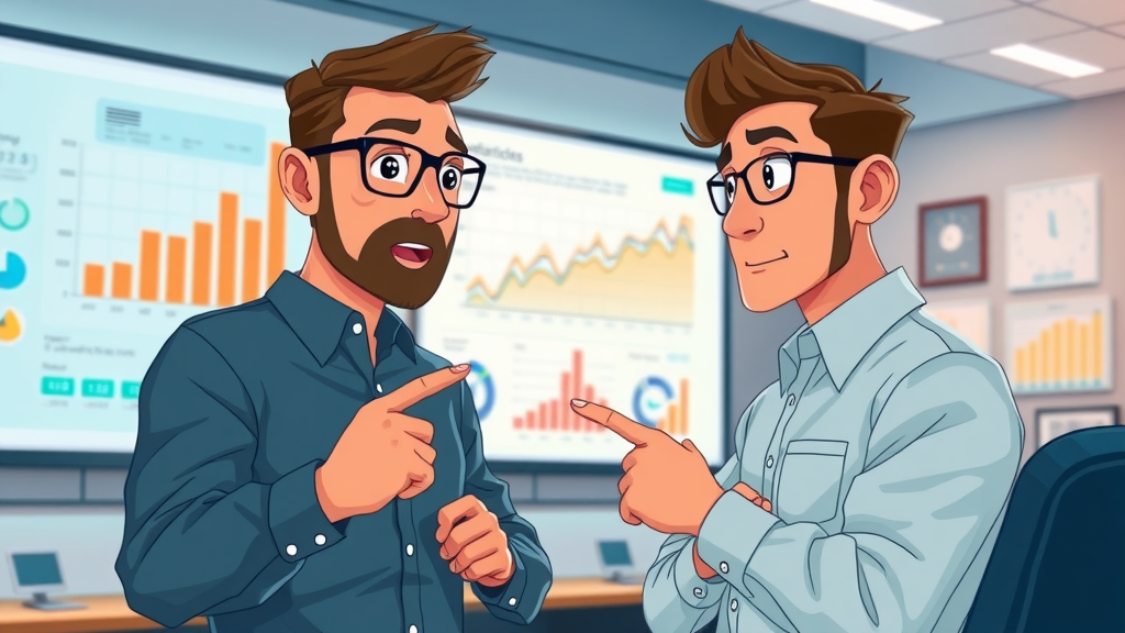 insightful data analysts reviewing growth graphs for content marketing trends