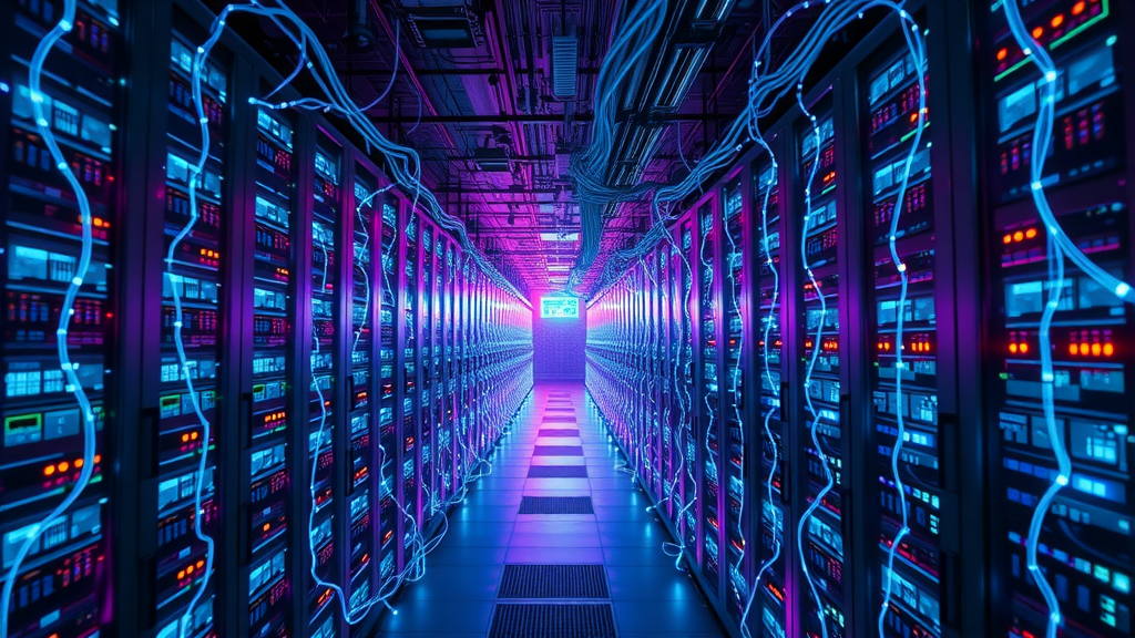 big data center showing digital connectivity in marketing analytics