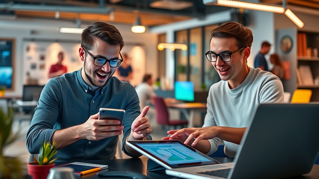 UX designers using prototyping tools and usability testing apps for experience design