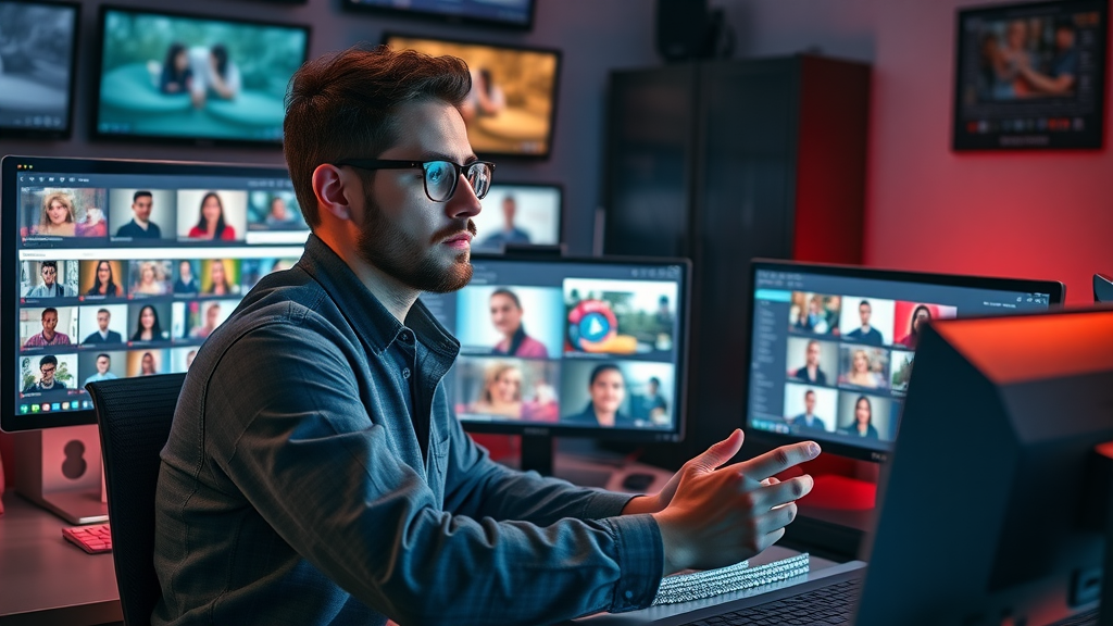 Marketer scheduling marketing videos for social media platforms using video marketing tools — video marketing, social media, marketing tools