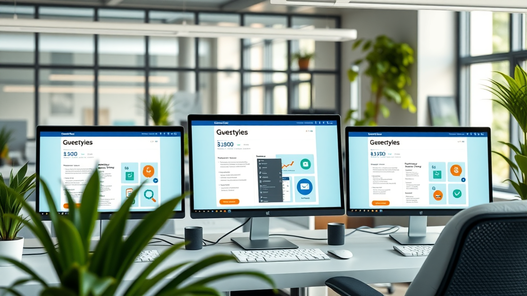 Modern workspace with digital devices comparing top email marketing tools for lead gen and list management