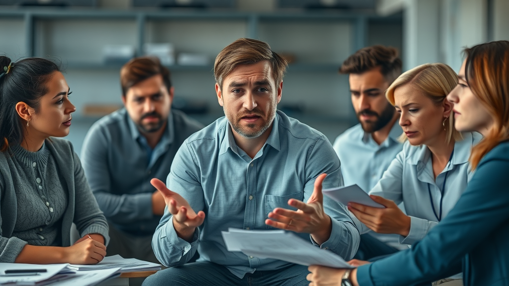 brand storytelling marketing manager frustrated reviewing failed stories office