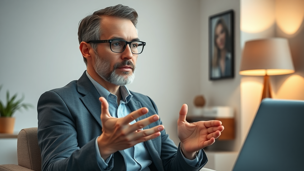 business consultant answering inbound marketing questions during virtual consultation