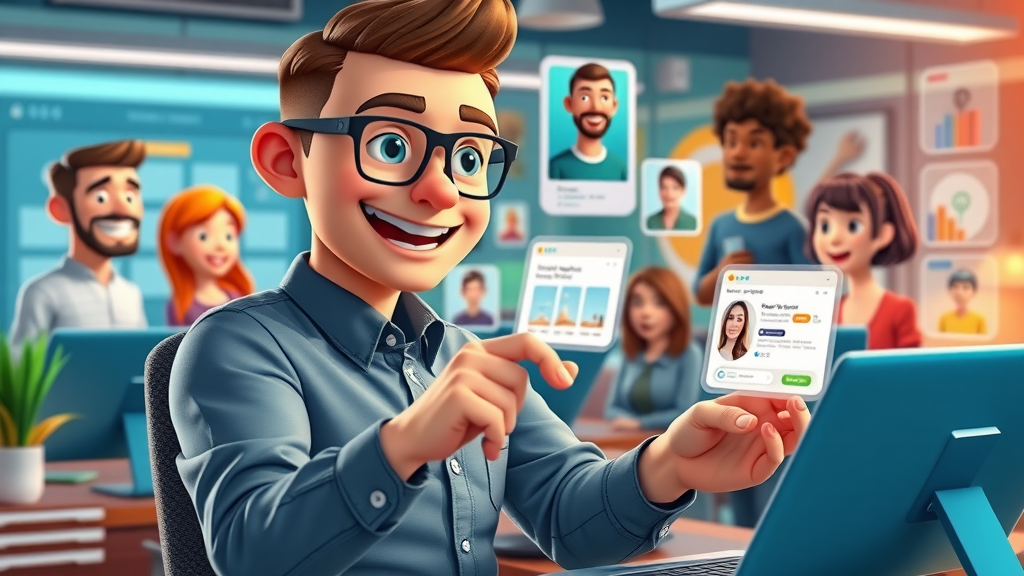 conversion rate optimization digital marketer configuring personalization for diverse users, animated website previews