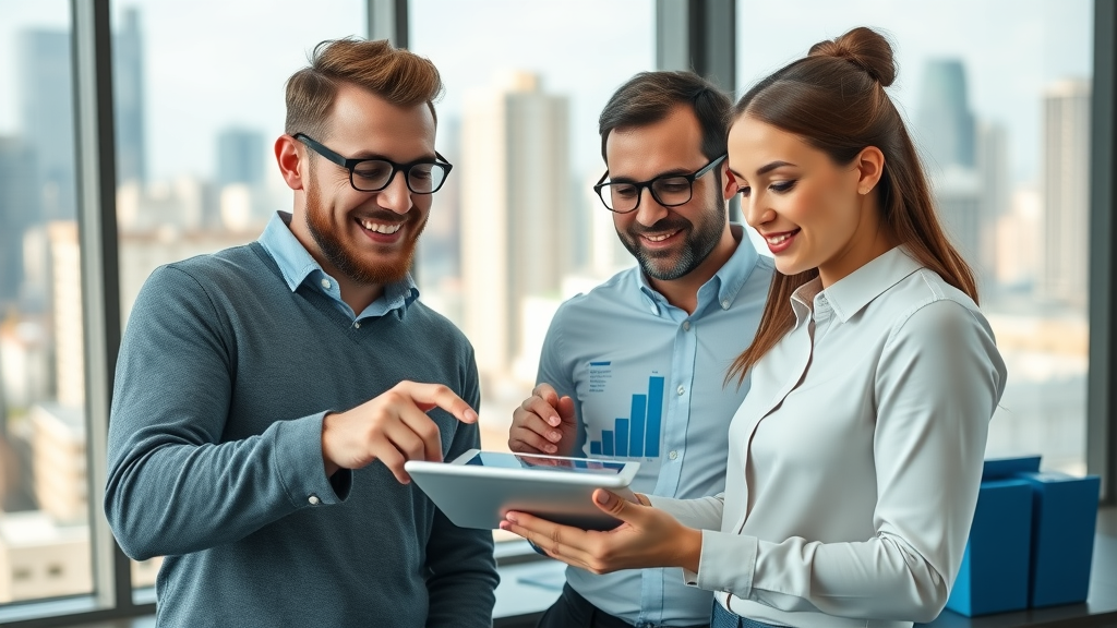 content marketing professionals analyzing data charts in digital marketing