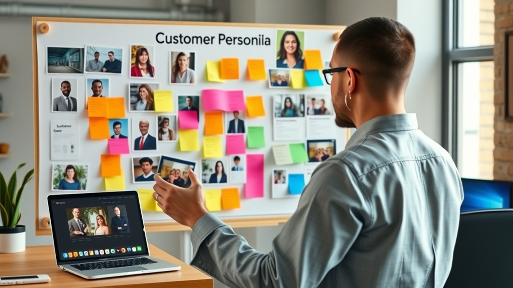 marketer building a customer persona board for efficient ad targeting strategy