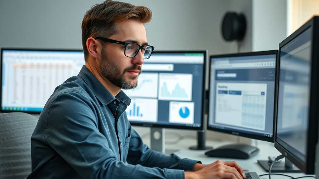 building email segments from customer data - organized analyst in tech office