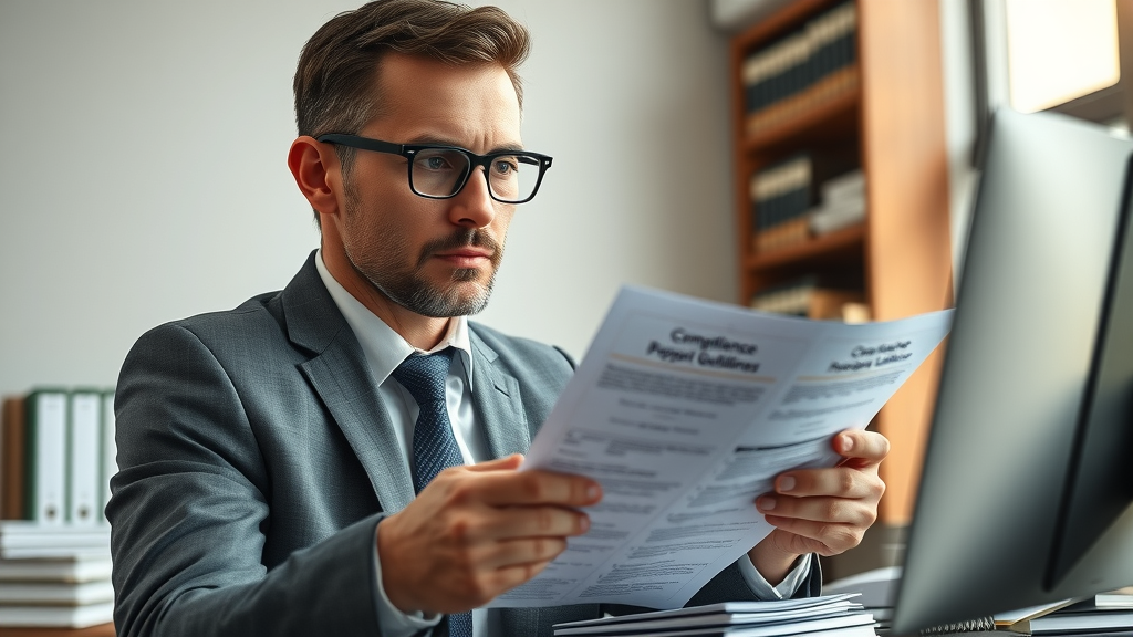 Marketer reviewing legal compliance checklist for influencer marketing