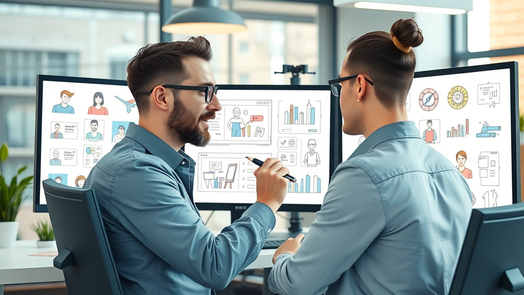creative designer developing social media ad creative visuals