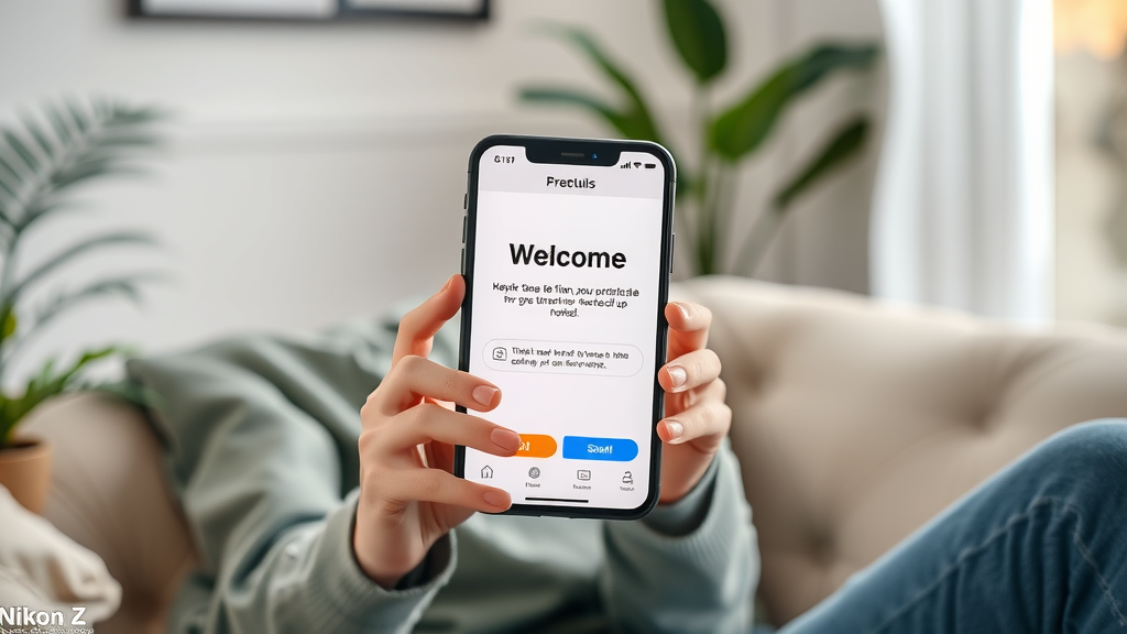 modern landing page optimized for retargeting ad with user scrolling on mobile device