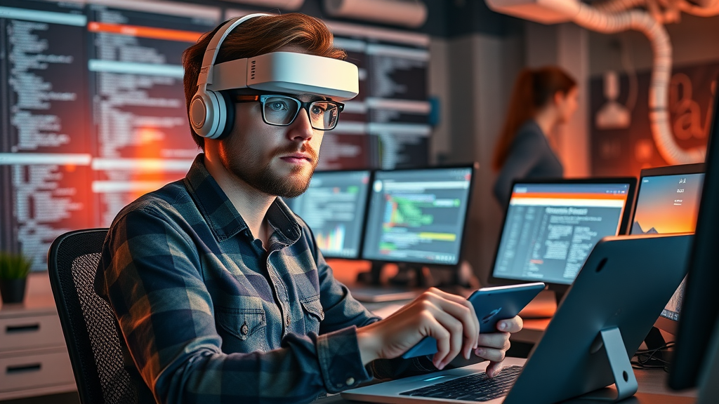 web developer coding, designing, and coordinating feedback