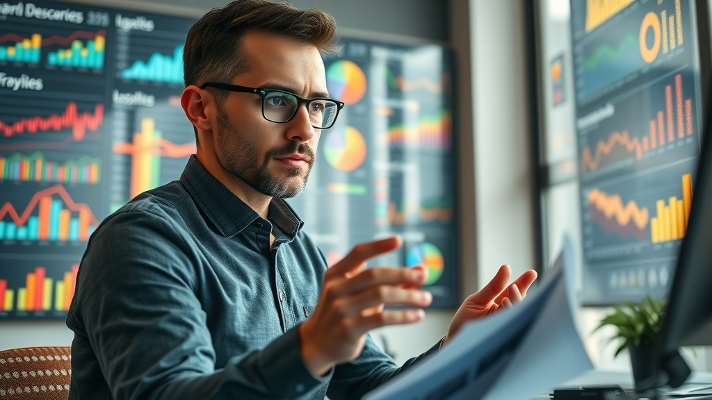 marketing analyst reviewing analytics for marketing strategy in social media marketing strategies
