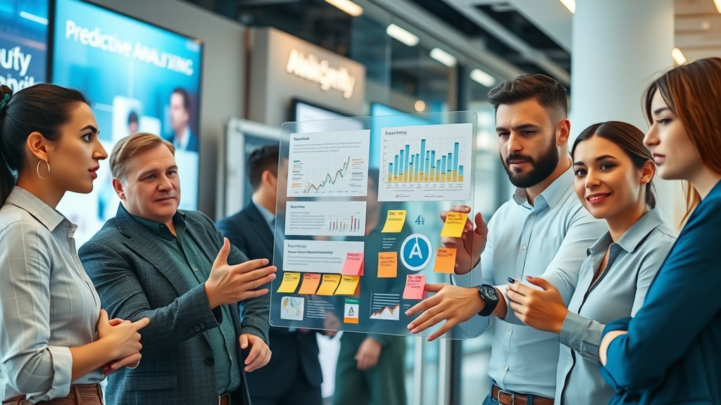 well-known brand marketing team discussing predictive analytics strategies