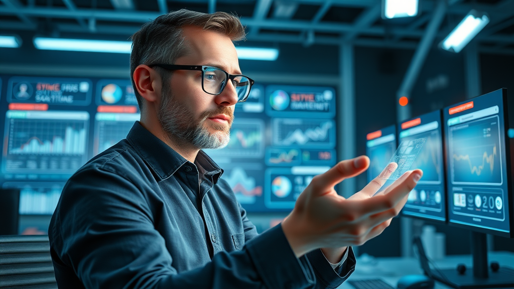 visionary marketer using AI-powered marketing automation tools for real-time campaigns