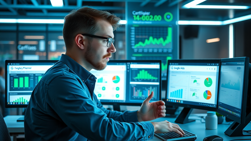 Digital marketer comparing Google Keyword Planner and Google Ads data for comprehensive keyword research strategies