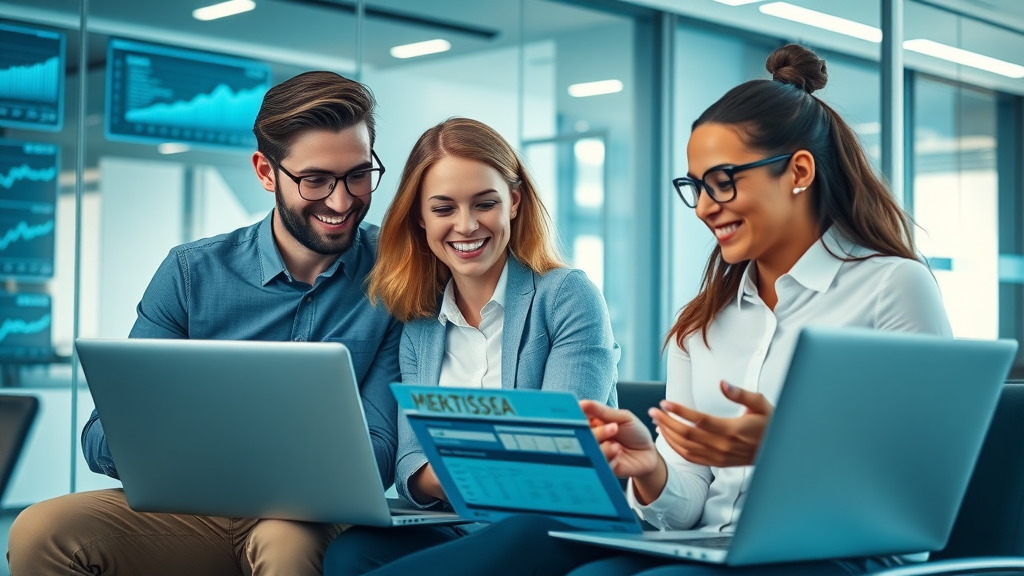 machine learning in marketing strategy - professional team discussing data-driven digital marketing