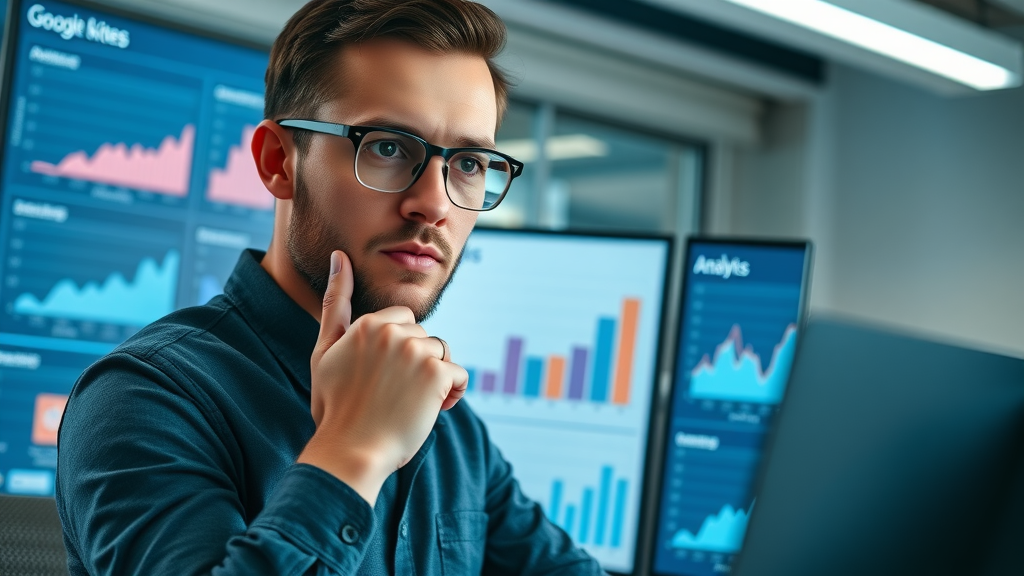 google analytics dashboard cro specialist conversion optimization metrics blue interface