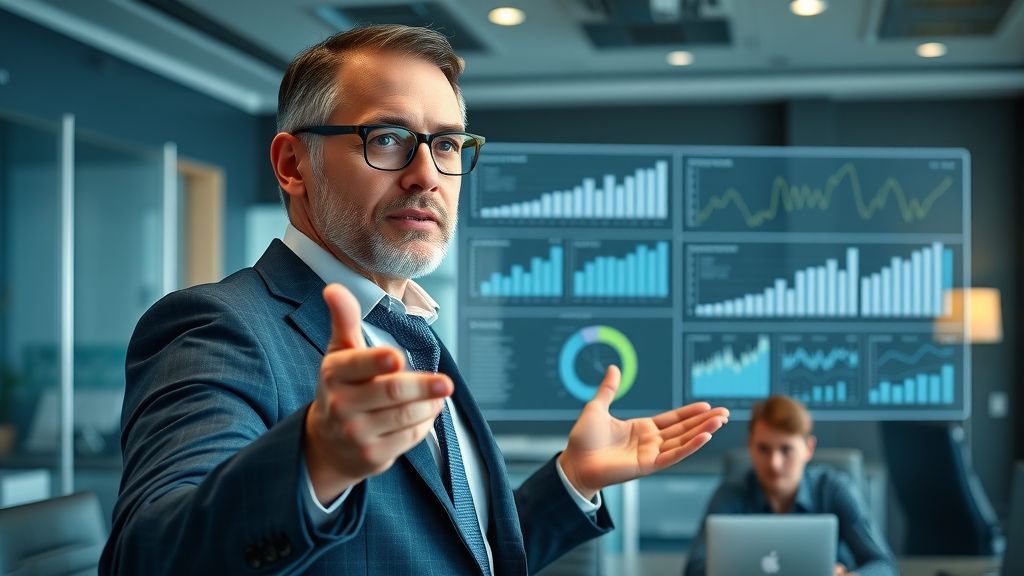 digital marketing strategist presenting marketing insights