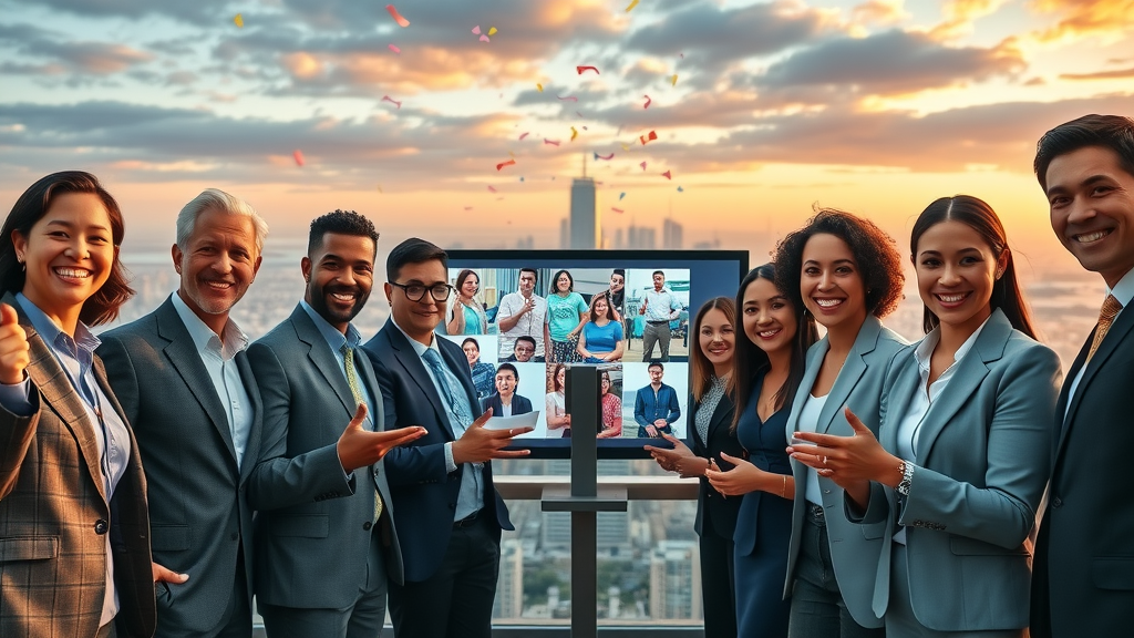 brand awareness campaign team celebrating content marketing success