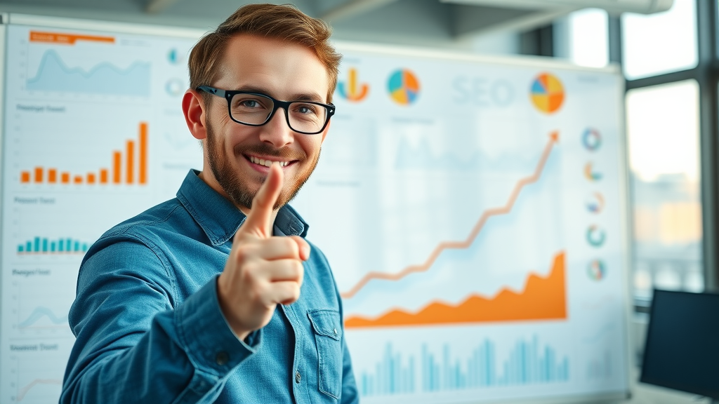 SEO graph showing upward trend in rankings from link building strategies