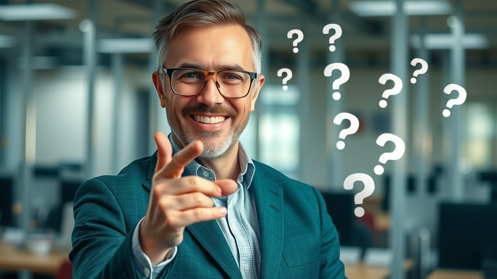 lead generation expert providing b2b advice with question mark icons