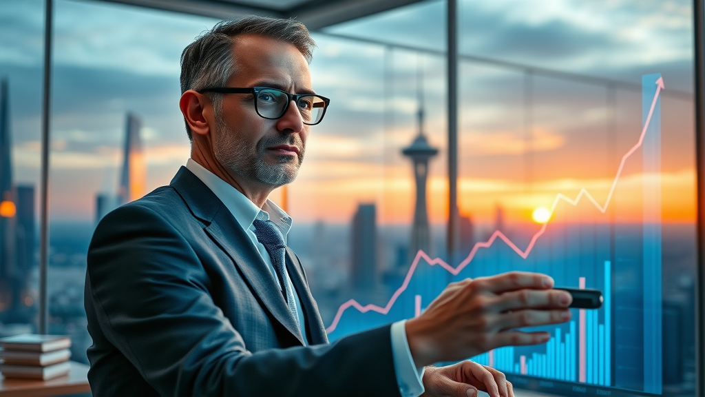 Successful business leader monitoring social analytics for brand evolution