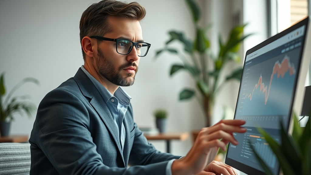 Professional digital marketing strategist analyzing search engine marketing analytics dashboard