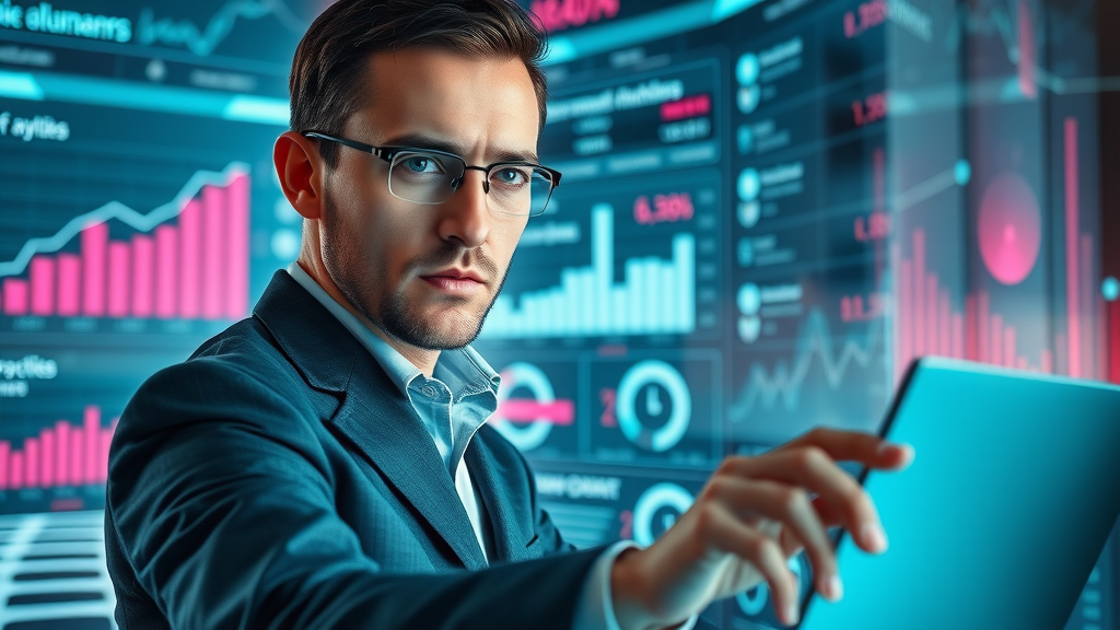 predictive analytics in data-driven marketing software on futuristic dashboard