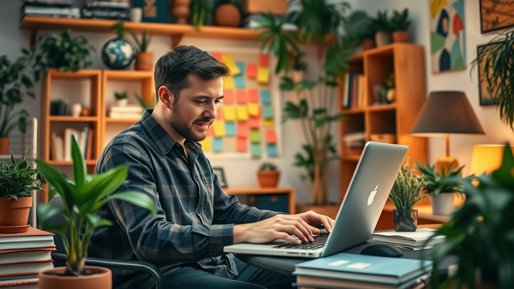 content creator typing and brainstorming inbound marketing blog post ideas