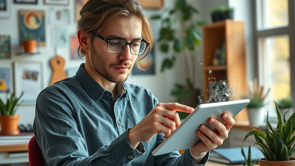 content creator developing digital marketing visual and written content
