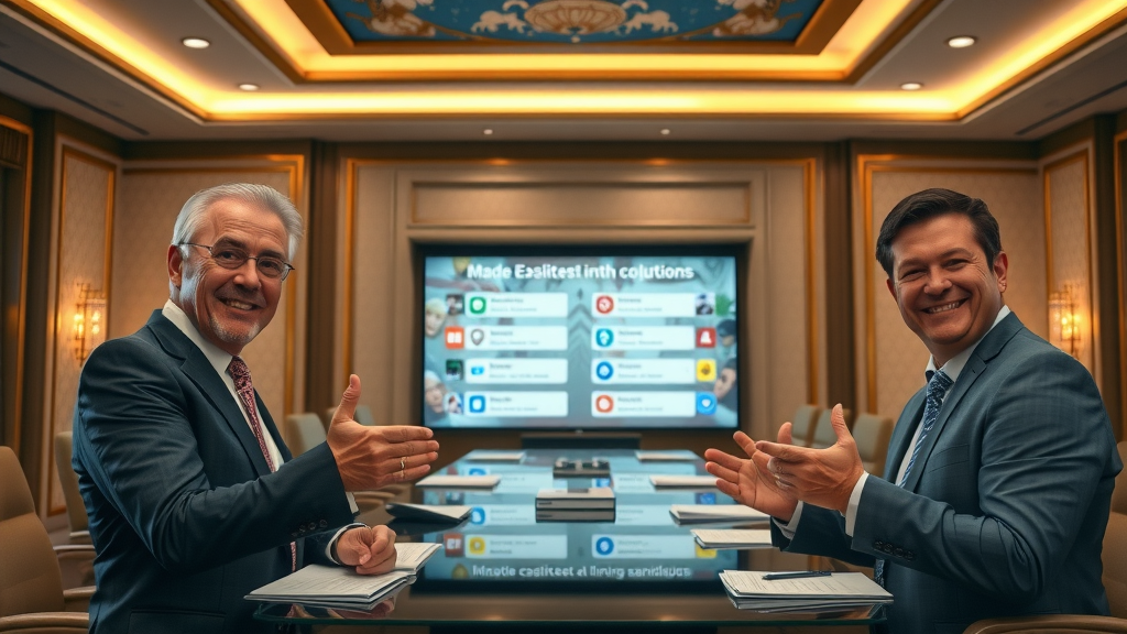 successful business leaders reviewing interactive content campaign results demonstrating content marketing trends