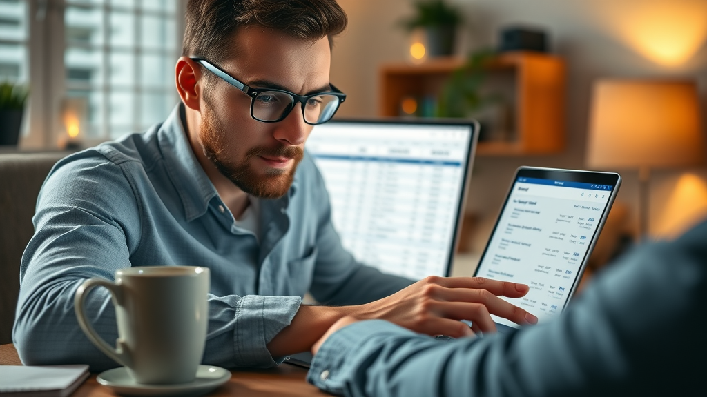 professional marketer conducting keyword research with SEO tool for search engine optimization on a laptop