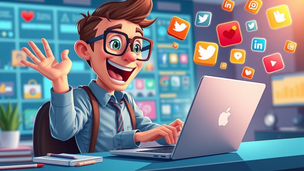 brand manager posting engaging content on social media to build online presence