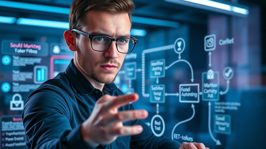 email marketing strategies marketer configuring automation workflows on a digital interface