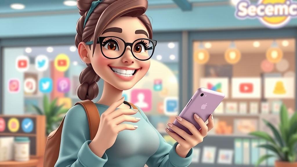 small business owner using social media for ecommerce website promotion and online store sales