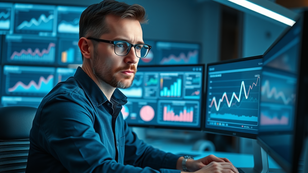 marketing automation software dashboards, marketer analyzing automated campaign analytics