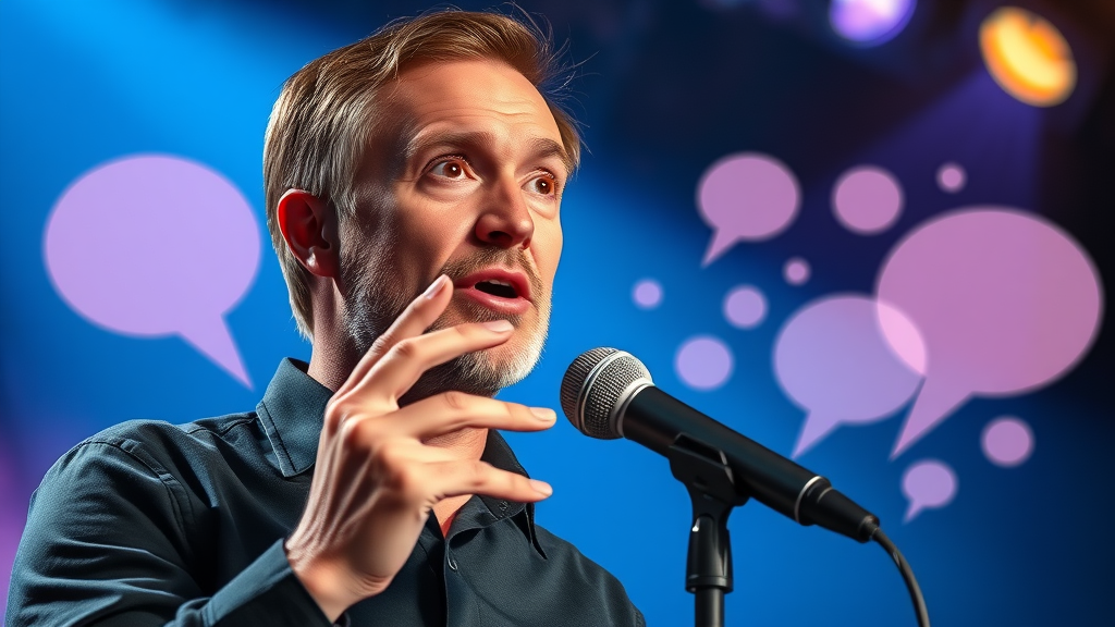 brand voice personality concept expressive person microphone