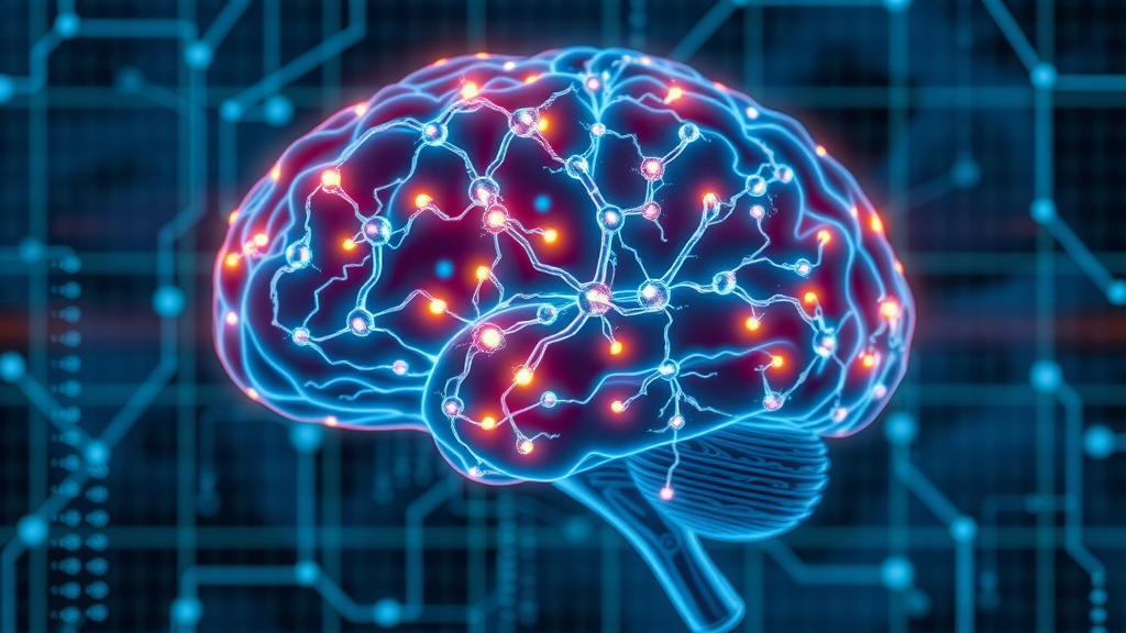 Science-themed visualization highlighting the brain