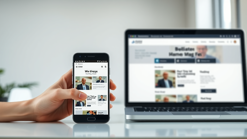 sleek smartphone and laptop comparing seo strategies for mobile vs desktop
