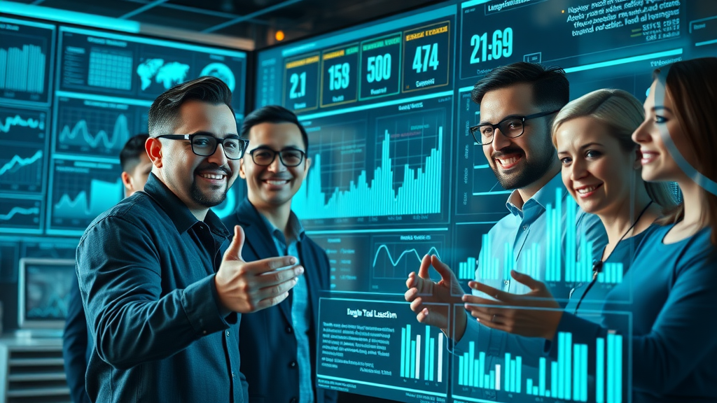 Data science team analyzing predictive lead scoring and machine learning models for conversion rate optimization